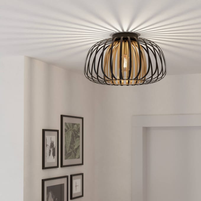 EGLO Encinitos Plafondlamp - E27 - Ø 45 cm - Zwart/Goud