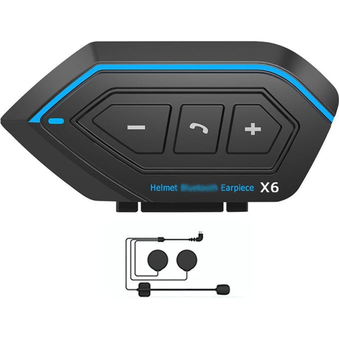 Motorhelm Headset BT5.0 Waterdicht Helm Intercom Hoofdtelefoon Ruisonderdrukking Ondersteuning zwart