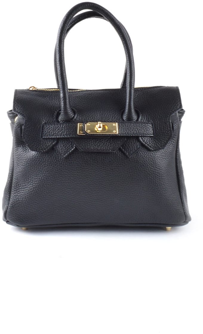Giuliano lederen handtas Aleah - Dames - Made in Italy - Zwart