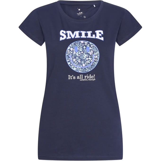 Dames-T-shirt Imperial Riding Smiley Flowers