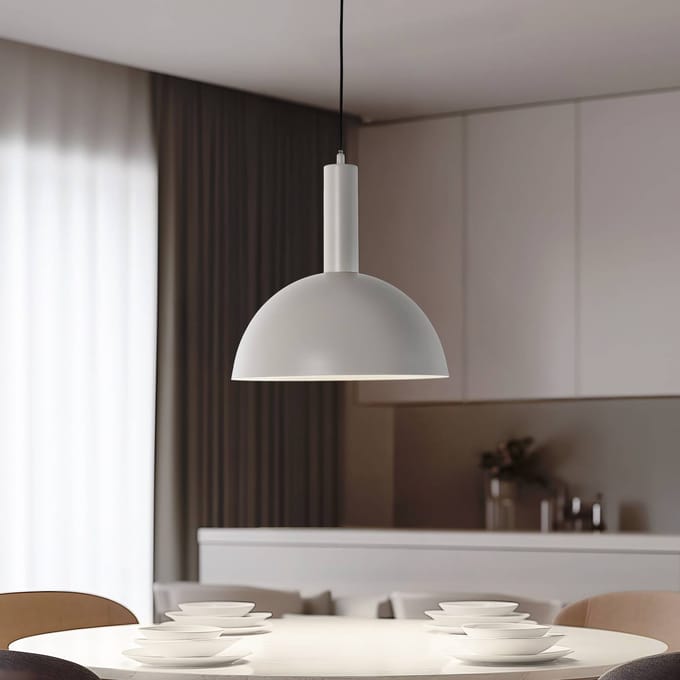 SIGMA Hanglamp Vitrum cupola M, taupe, metaal, Ø 30 cm, E27