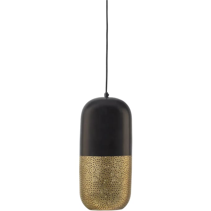 WOOOD Tirsa Hanglamp - Metaal - Zwart/Brass - 46x20x20