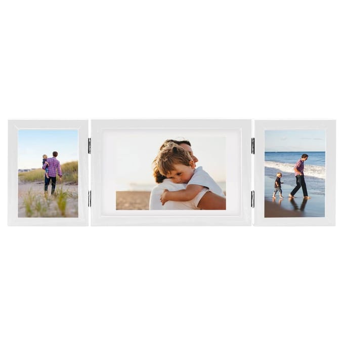 vidaXL - Fotolijst - drieluik - 28x18 - cm+2x(13x18 - cm) - wit
