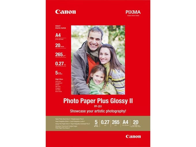 Canon Photo Paper Plus Glossy II PP-201 2311B019 Fotopapier DIN A4 265 g/m² 20 vellen Glanzend