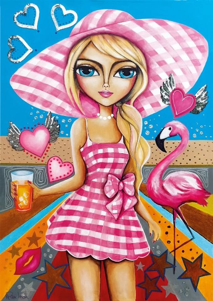 Magnolia puzzel Lady in Pink - 1000 stukjes puzzel volwassenen.