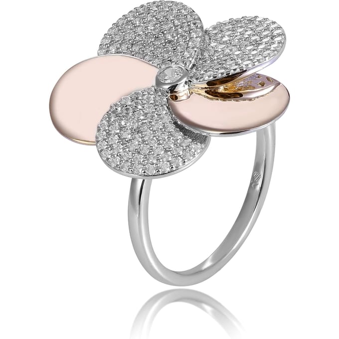 Orphelia Dames 925 Zilveren Ring - Zilver/Roos ZR-7452