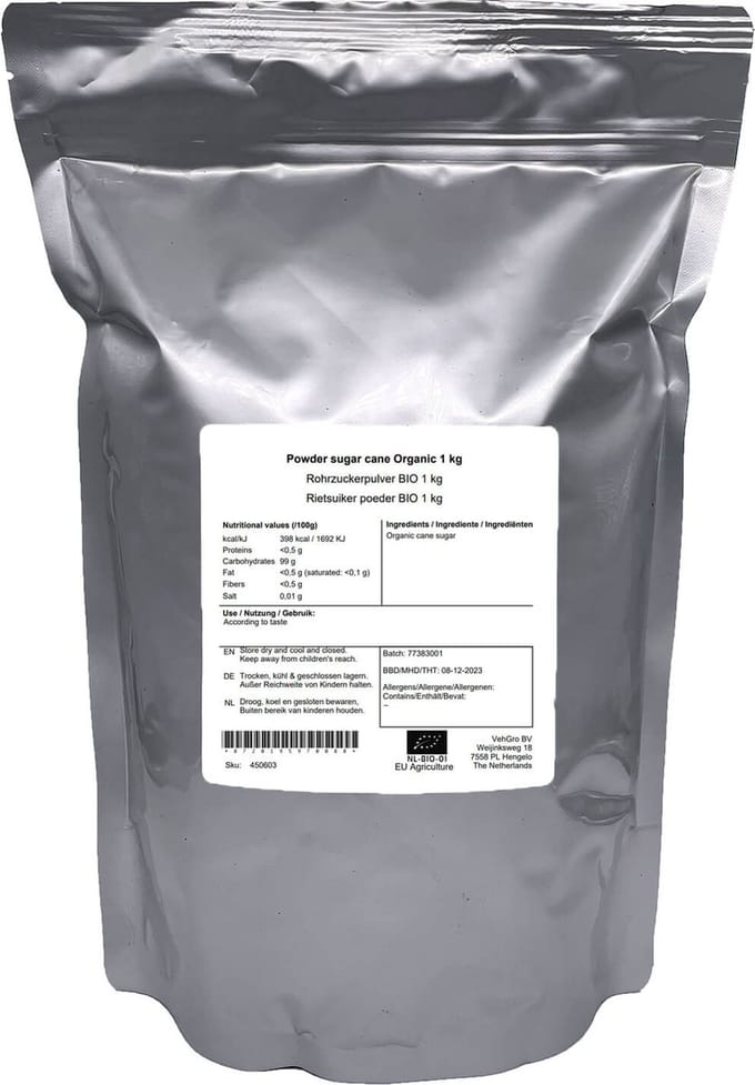 Poedersuiker Suikerriet - 1 Kg - Holyflavours