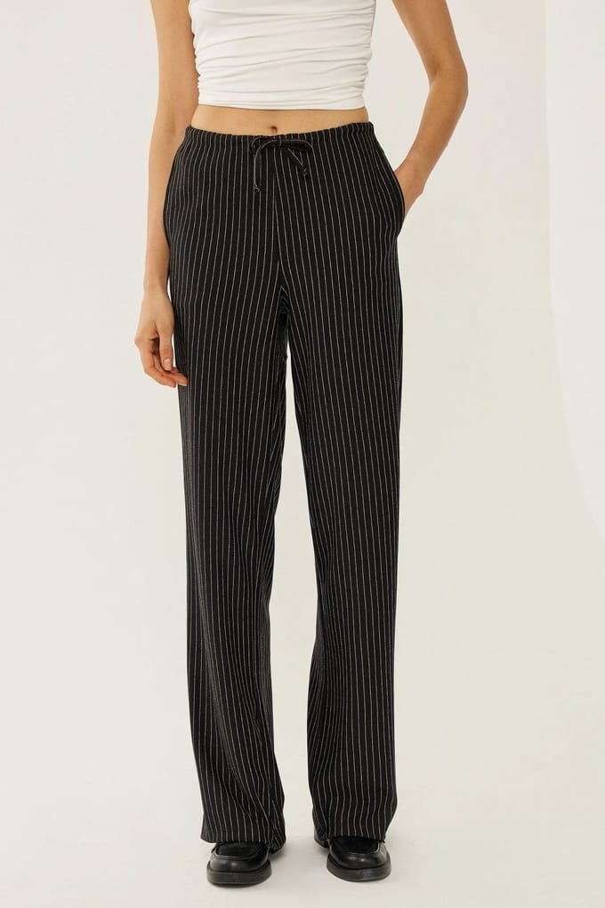 Elastische Taille Gestreepte Broek