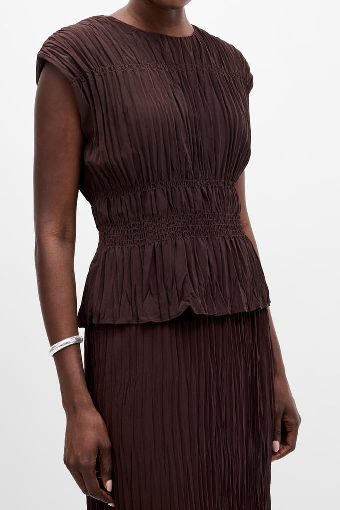 French Connection Saylor Gtt Slvlss Top Bitter Chocolate Größe: 6 | Blusen Outlet | Damen | Braun