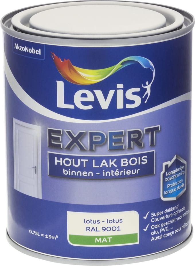 Levis - Expert Hout Lak Binnen Mat - Lotus - 0,75 L