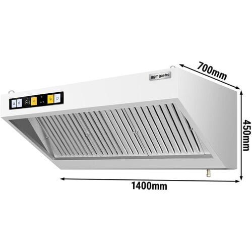 GGM Gastro Wandhaube mit Motor - 1400mm - Regler, Filter & Lampe