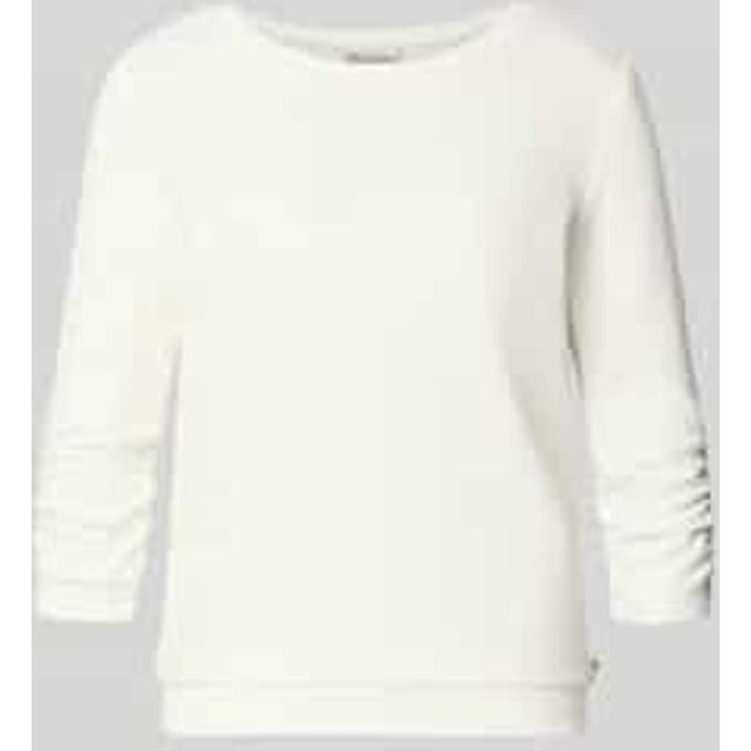 Tom Tailor Denim - Fitted sweatshirt met ruches - Maat XS - off white