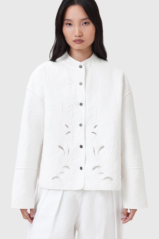AllSaints Clary Shacket White Taglia: 2 | Giacche Outlet | Donna | Bianco