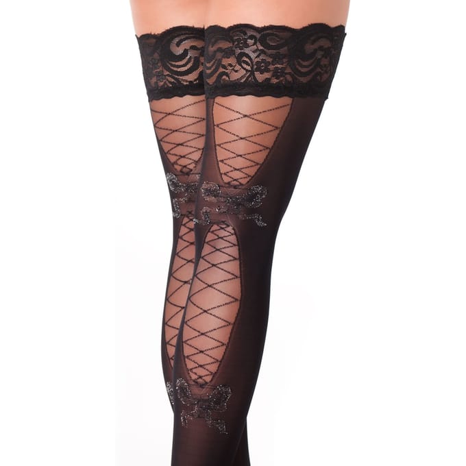 Amorable - Kousen Met Corsetveter illusie - Zwart
