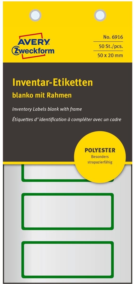 50x inventarisetiketten 50x20mm blanco groen