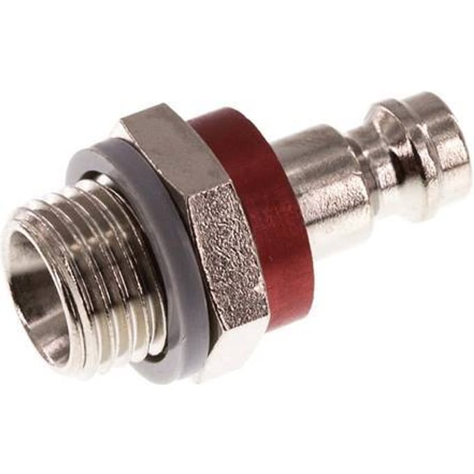 Vernikkeld Messing DN 5 Rood Luchtkoppeling Insteeknippel G 1/4 inch Buitendraad - CLP5-M-BN-RED-014