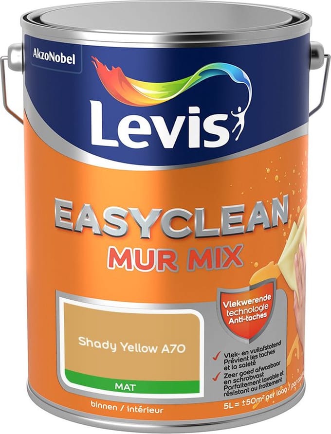 Levis - Easyclean Mur Mat Mix - Shady Yellow A70 - Mengverf - 5 L