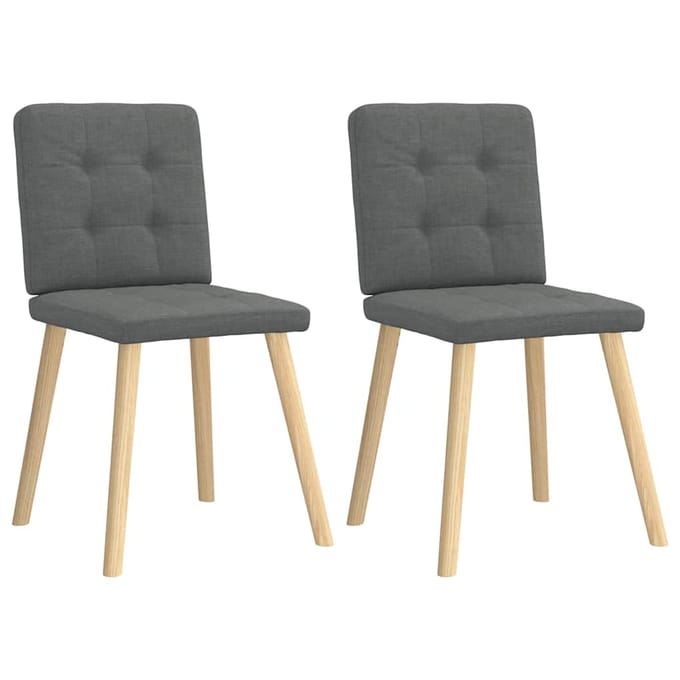 vidaXL - Eetkamerstoelen - 2 - st - stof - donkergrijs
