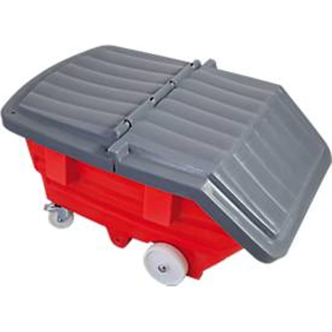 Deksel voor asecos kiepwagen en kiepcontainer 1000 l, polyethyleen, grijs