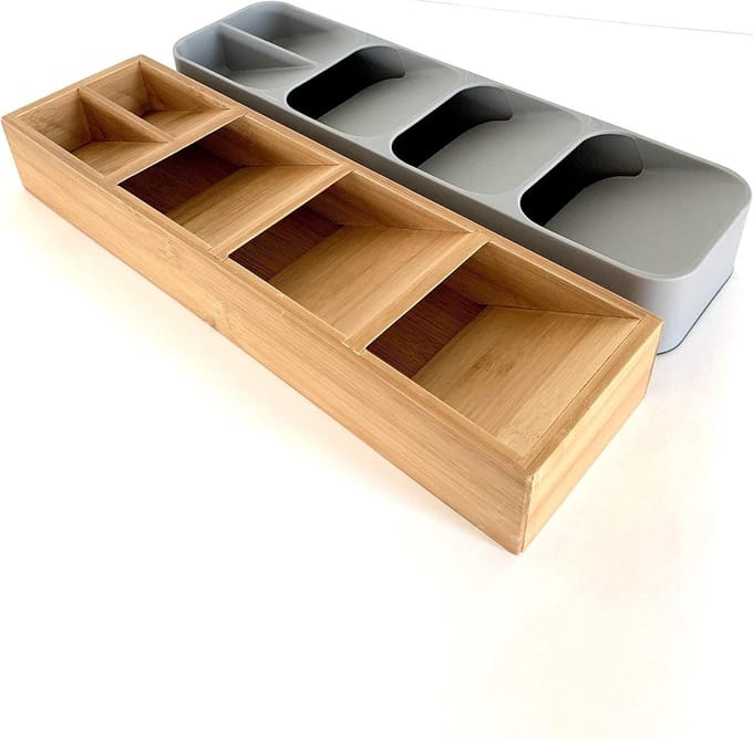 Bamboe bestekhouder - ruimtebesparende bestekbox - 396 cm x 11 cm x 55 cm - beschikbaar - HTML content nodig
