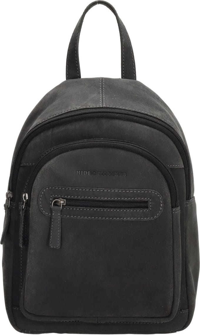 Hide & Stitches Idaho Rugzak - 100% Leer - Zwart
