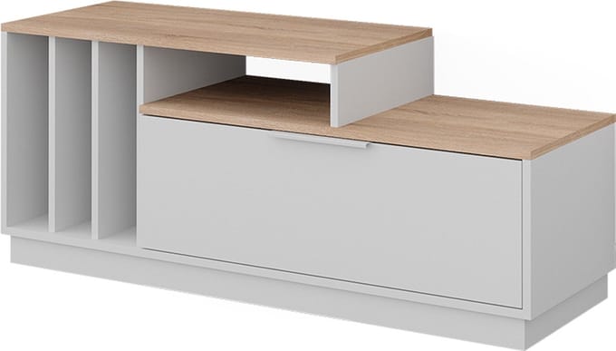 Vicco Lowboard Betti, Wit/Sonoma, 120 x 49.9 cm met 1 deur