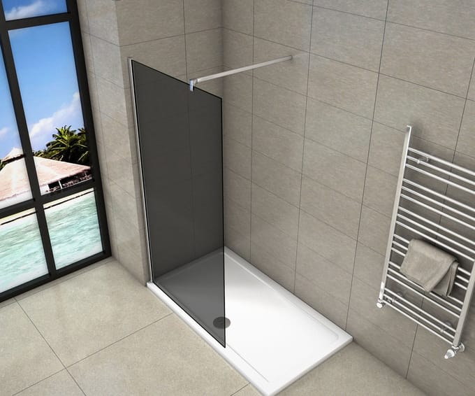 Serie Black Dahlia - Inloopdouche/ Douchewand - 100x200 - Chroom - 8mm Rookglas