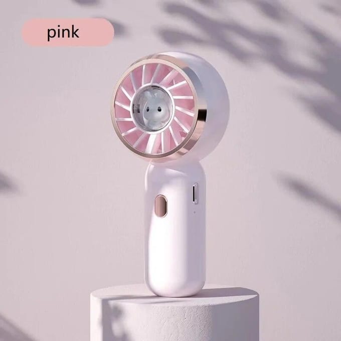 Mini ventilateur portatif mignon ventilateur portatif léger petit ventilateur avec 3 vitesses ventilateur à main Rechargeable USB rose