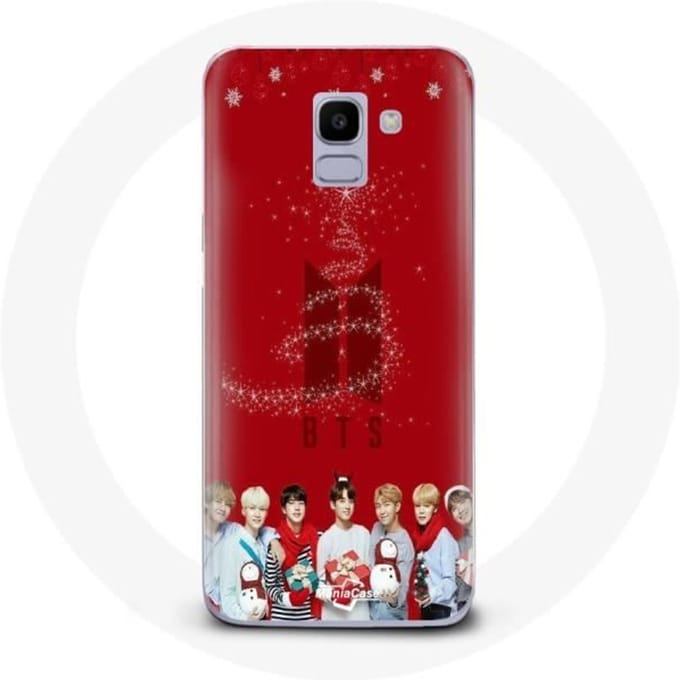 Coque pour Samsung Galaxy A8 2018 BTS Bangtan Garçons Fond Rouge Cadeau de Noël 2023