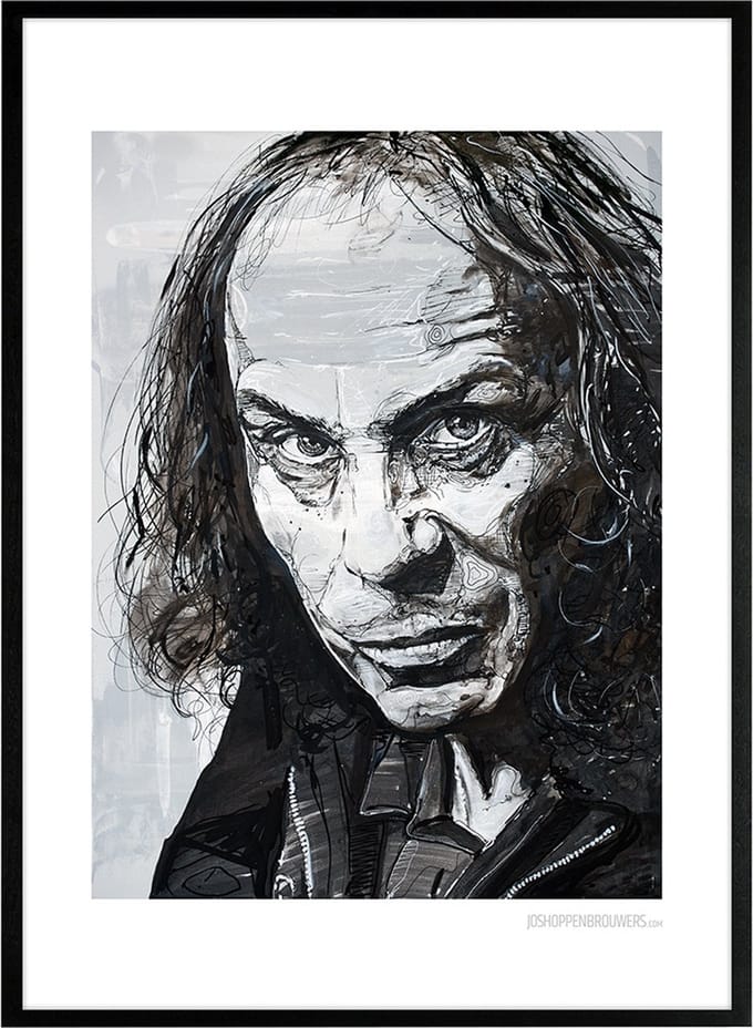 Ronnie James Dio print 51x71 cm *ingelijst & gesigneerd