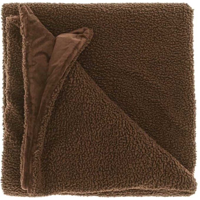 Unique Living - Plaid Romie Bruin - Polyester Coconut / Bruin - 0x150x200cm (hxbxd)