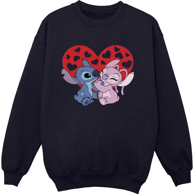 Disney Meisjes Lilo & Stitch Harten Sweatshirt (Marineblauw)