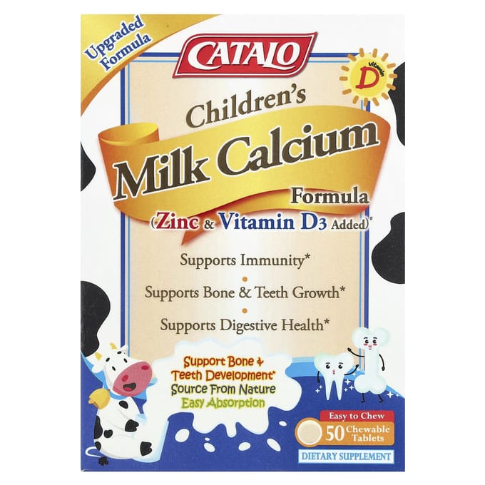 CATALO, infant milk calcium formula, zinc and vitamin D, 50 chewable tablets