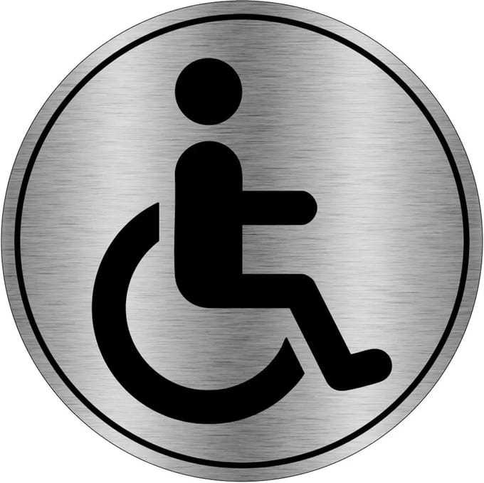 Invalide WC bordje - gecoat brushed aluminium | 20 cm