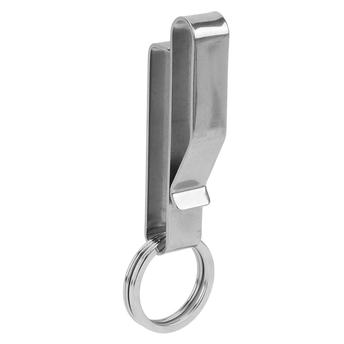 Zware Riem Sleutelhanger Snel Loslaat Roestvrijstalen Sleutelhanger Clip met 2 Sleutelringen Past op Riemen gray