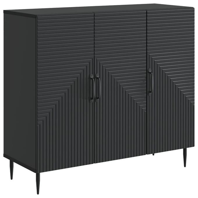 vidaXL - Dressoir - Zwart - 89 - x - 34,5 - x - 80 - cm - Bewerkt - hout