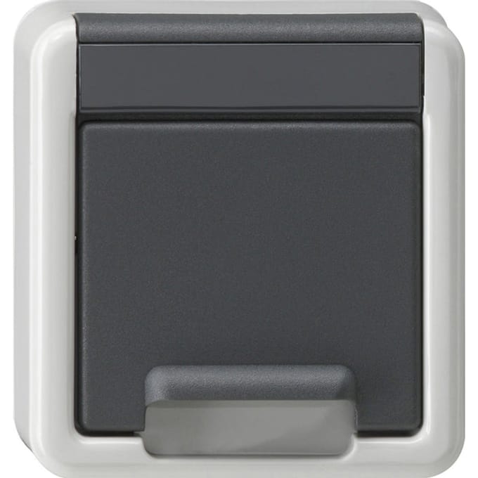Gira Schuko stopcontactdeksel met afdekking voor opbouwmontage grijs - 494230