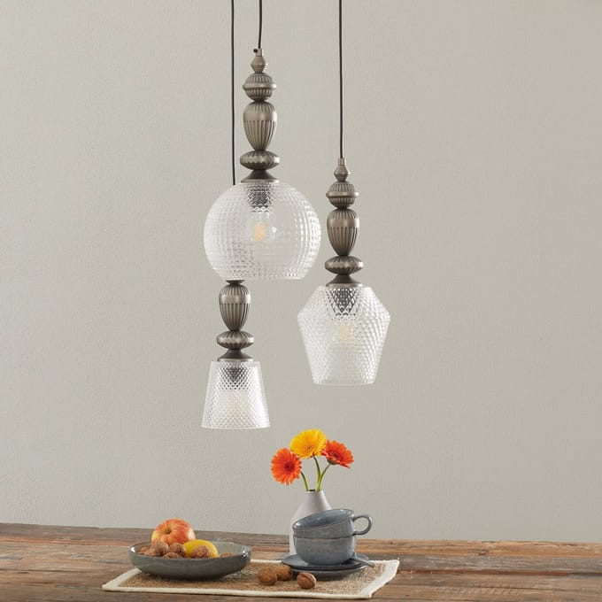Viokef Glazen hanglamp Talisa, 3-lamps