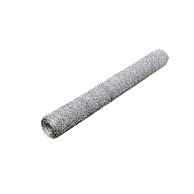 vidaXL - Kippengaas - 25x0,5 - m - gegalvaniseerd - staal - zilverkleurig
