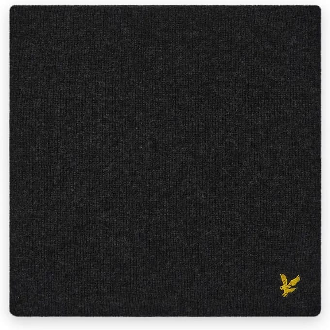 Lyle & Scott Lambswool ribbed scarf - jet black marl