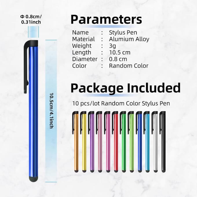 FONKEN stylet universel écran tactile dessin stylo tactile pour tablette Android iPad iPhone crayon 10pcs Stylus Pen multicolore