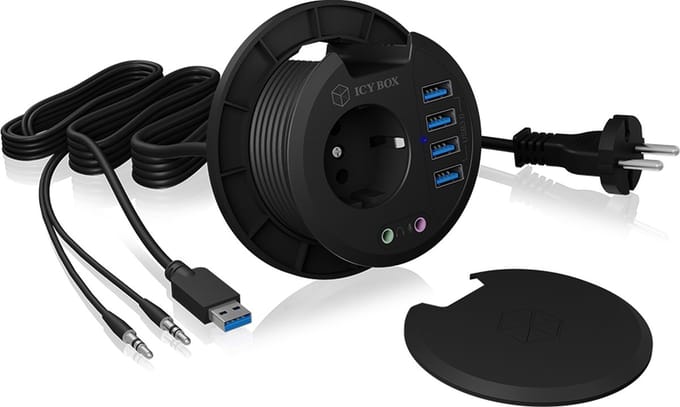 Hub 4-Port IcyBox USB 3.0 IB-Hub1430 Tisch-Hub extern retail