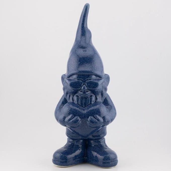 Ornament kabouter blauw 10x9x25cm