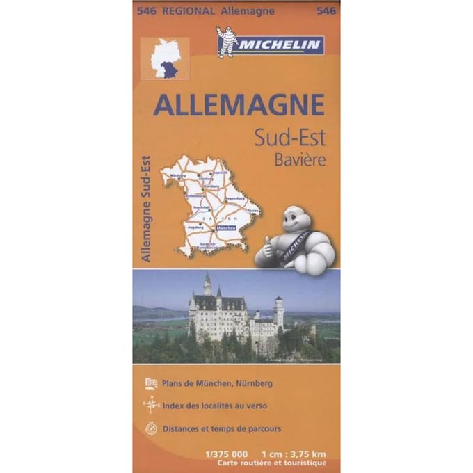 Wegenkaart Duitsland –  zuid oost – 546 – Michelin
