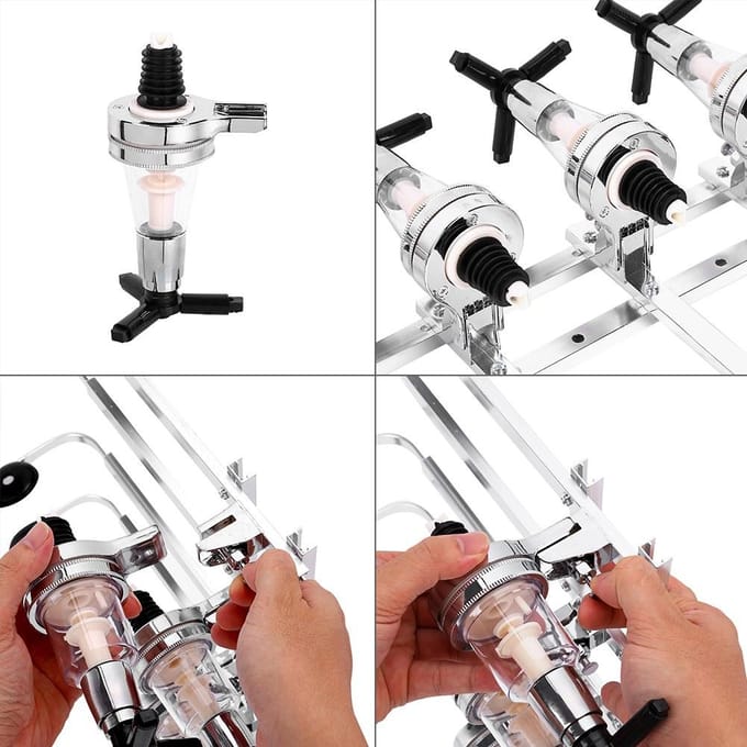 Baraccessoire 4 Flessen Sterke Drank Roterende Wandmontage Flessenstandaard Dispenser Rek wit