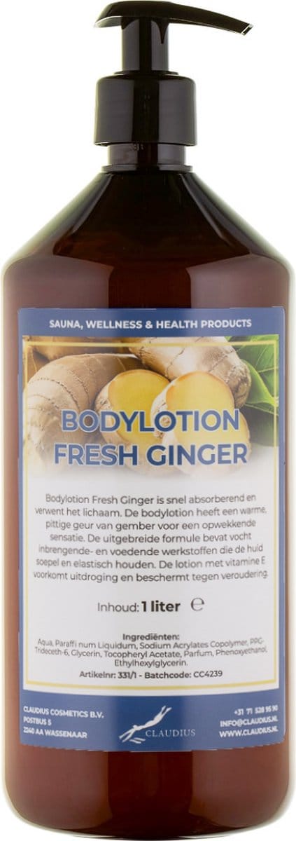 Bodylotion Fresh Ginger 1 Liter - met gratis pomp