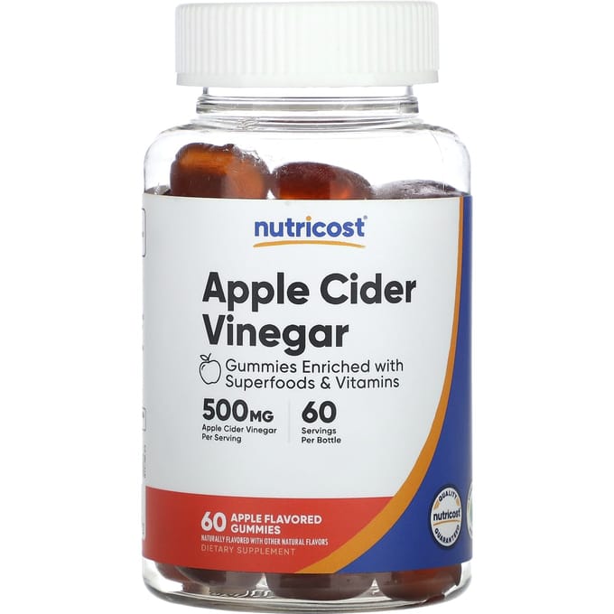 Appelciderazijn Gummies, Appel, 500mg, 60 Gummies