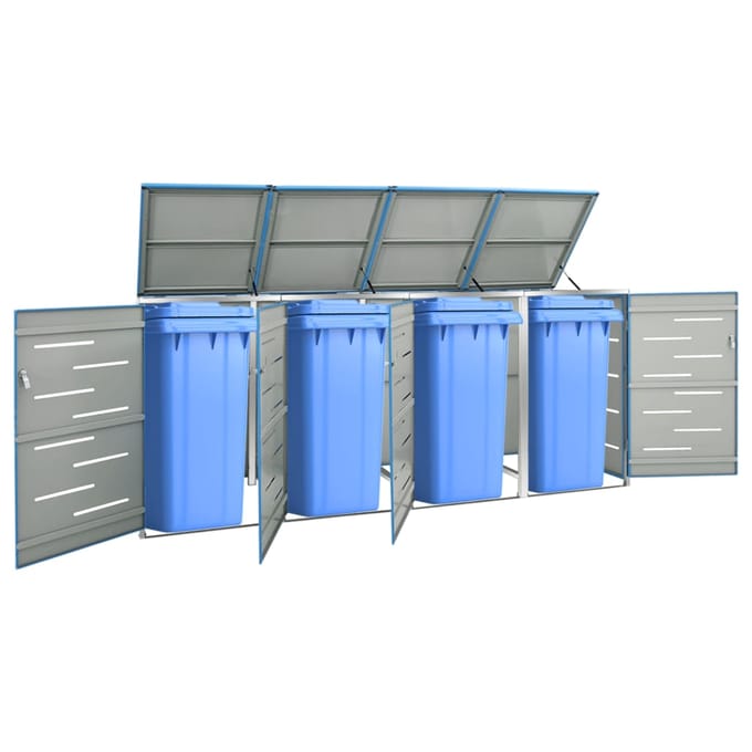 vidaXL - Containerberging - vierdubbel - 276,5x77,5x115 - cm - roestvrij - staal