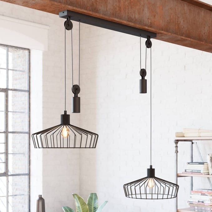 EGLO Winkworth Hanglamp - E27 - 117 cm - Zwart