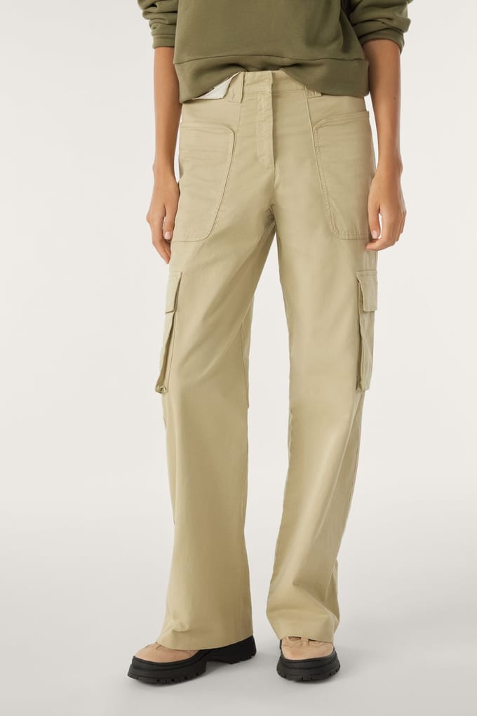 BA&SH Wide Trousers Kaki Maat: 38 | Cargobroeken Outlet | Dames | Bruin